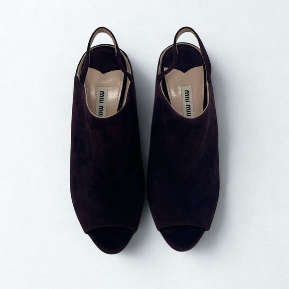 Miu Miu Suede Slingback Mules - Picture 3 of 4